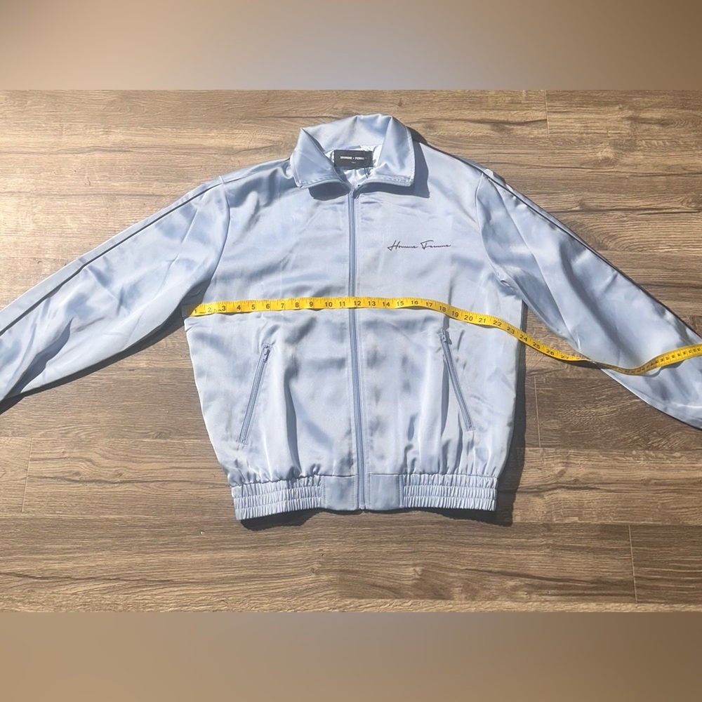 Homme‎ + Femme World Famous Light Blue Bomber Jacket NWT Size Small - Picture 5 of 11